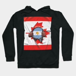 Argentina Flag Canadian Flag Ripped Open - Gift for Argentinian From Argentina Hoodie